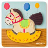 Fa hintaló 5db-os baba puzzle - Woodyland