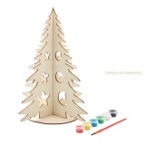 Fa karácsonyfa asztali dísz, festékkel