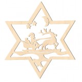 Fa karácsonyfadísz – Mikulás szánon 5db, Fa karácsonyfadísz – Mikulás szánon 5db