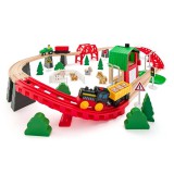 Fa mezőgazdasági vasútpálya vonattal és más kiegészítőkkel 60db-os - Woodyland