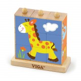 Fa pálcikás képes kockák Viga Zoo
