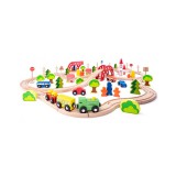 Fa vasútpálya szett híddal és megállóval - Woodyland