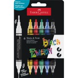 Faber-Castell Black Edition Shake&Paint Klasszikus 6 db kétvégű akrilfilctoll készlet (FC285507)
