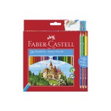 Faber-Castell: Kétoldalú színes ceruza készlet, 24+ 3db-os