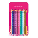 Faber-Castell: Sparkle 12 darabos színesceruza szett fém díszdobozban