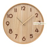 Fából készült falióra, ø 31,5 × 3 cm