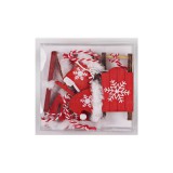 Fakopáncs Karácsonyfadísz 6 db-os kicsi (piros-fehér karácsonyi öltözet piros szánkóval)