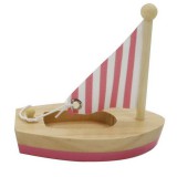 Fakopáncs Mini fa vitorlás hajó (rózsaszín-natúr)
