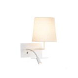 Fali lámpa, olvasókar, polc, 2xUSB csatlakozó, jobb, fehér, 3000K melegfehér, 120 lm, 110°, SLV Somnila Flex 1003460