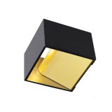 Fali lámpa, réz színű belső festéssel, fekete, 3000K melegfehér, 390 lm, CRI 80, SLV Logs In 151320