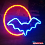 Fali LED-es neon világítás (denevér Holddal) x