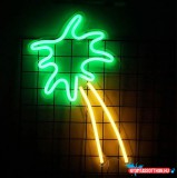 Fali LED-es neon világítás (dőlt pálma, két színű) x