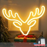 Fali LED-es neon világítás (rénszarvas fej)