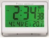 Falióra, rádióvezérlésű, LCD kijelzős, 22x20 cm, ALBA "Horlcdnew", ezüst