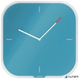 Falióra, üveg, négyzet alakú, 30x30 cm, LEITZ 'Cosy', nyugodtkék