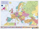 Falitérkép, 70x100 cm, fémléces, Európa országai és az Európai Unió, STIEFEL