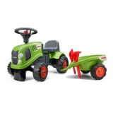 Falk: Baby Claas lábbal hajtós traktor utánfutóval és kiegészítőkkel - világoszöld (212C)