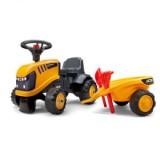 Falk: Lábbal hajtós JCB traktor utánfutóval és kiegészítőkkel - sárga (215C)