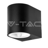 Falra szerelhető elegáns GU10 Aluminium kerek fényes fekete 1 irányú IP44