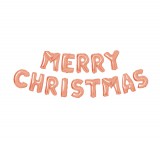 Family 3D Karácsonyi "Merry Christmas" lufi - rozéarany