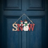 Family Christmas 58250B Karácsonyi dekor fából - hóemberes - akasztóval - 17 x 9 cm