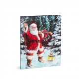 Family Christmas 58465 LED-es fali kép - Mikulás - 1+20 fehér LED - 40 x 30 cm