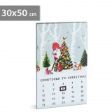 Family Christmas 58466 LED-es fali kép - kalendárium - 3 melegfehér LED - 30 x 50 cm
