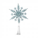 Family Christmas 58678A Karácsonyi dísz - hópehely csúcsdísz - 21,5 x 14,5 cm - kék