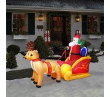 Family Felfújható Mikulás szán - 230 cm - IP44 - 9 fehér LED - 100 - 240 V