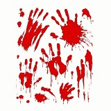 Family Halloween-i ablakmatrica szett - véres kezek - 8 részes
