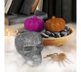 Family Halloween-i dekoráció szett - pók, koponya, 2 db tök - glitteres