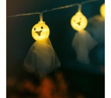 Family Halloween-i LED-es fényfüzér - szellem - 10 LED - 2 x AA - 0,9 m