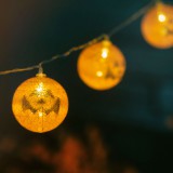 Family Halloween-i LED-es lampion fényfüzér