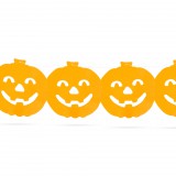 Family Halloween-i papír girland - tök - 3 m