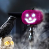 Family Halloween-i RGB LED dekor - habszivacs tök - lila - 11 cm (58162D)