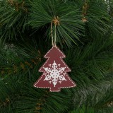 Family Karácsonyfadísz - fenyőfa - akasztható - 8,5 x 9,2 cm 58247G