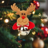 Family Karácsonyfadísz - Rénszarvas csengettyűvel - 11 x 10 cm