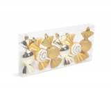 Family Karácsonyfadísz szett - arany cukor - 10 x 3,6 cm - 6 db / szett