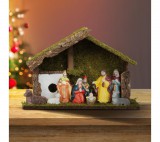 Family Karácsonyi asztali dekoráció - Betlehem - kerámia és fa - 30 x 10 x 20 cm