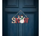 Family Karácsonyi dekor fából - hóember - akasztóval - 17 x 9 cm