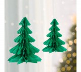 Family Karácsonyi dekoráció - 3D, papír - fenyőfa lampion