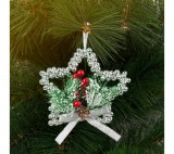 Family Karácsonyi dekoráció - akasztható - ezüst csillag - 10 cm