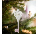 Family Karácsonyi dísz - irizáló, akril kulcs - 165 x 60 x 10 mm