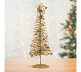 Family Karácsonyi, glitteres, fém karácsonyfa - 28 cm - arany