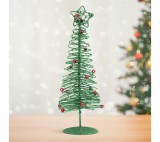 Family Karácsonyi, glitteres, fém karácsonyfa - 28 cm - zöld