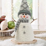 Family Karácsonyi hóember dekor - bot kezekkel, sapkában - 35 x 22 cm 58730A