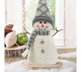 Family Karácsonyi hóember dekor - bot kezekkel, sapkában - 35 x 22 cm