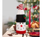 Family Karácsonyi italos üveg dekor - 3D hóember - poliészter - 27 x 12 cm