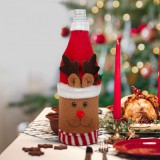 Family Karácsonyi italos üveg dekor - 3D rénszarvas - poliészter - 27 x 12 cm 58728C