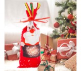 Family Karácsonyi italos üveg tartó szalaggal - mikulás - poliészter - 32 x 12,5 cm